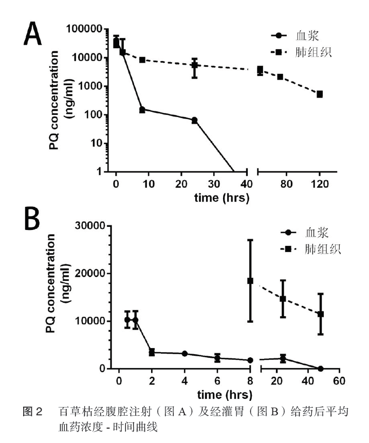 百草枯在大鼠体内的毒物代谢动力学研究