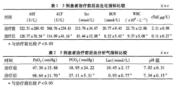 血液灌流联合连续性静脉-静脉血液滤过救治急性